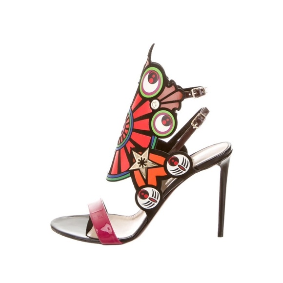 Nicholas Kirkwood Pop Art Patent Leather Abstract Multicolor Stiletto Sandals - Picture 2 of 11